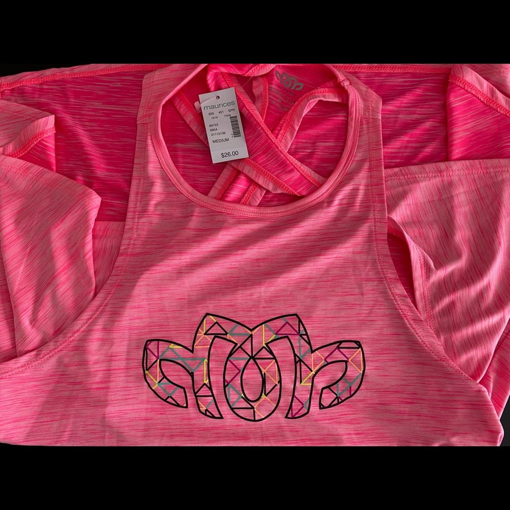 NWT Women’s Maurices Active Pink Open Back Tank - Picture 4 of 8
